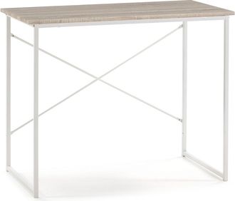 HOMN Mesa de escritorio blanco, estilo industrial, 90 x 50 x 74 cm
