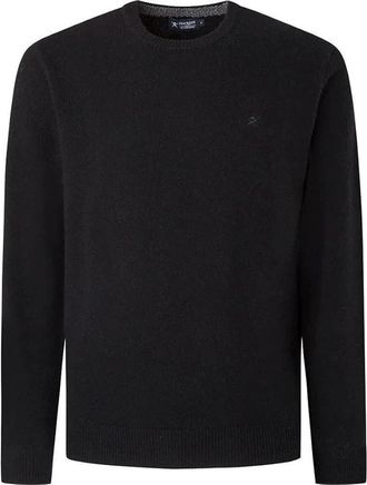 Hackett Hoodies & sweatvesten, Heren, Zwart, M, Wol, Lambswool Crew Neck Jumper
