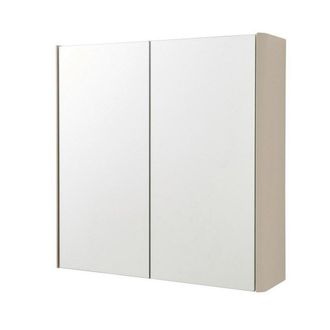 Clifton Cashmere 2-Door Mirror Bathroom Cabinet 60cm H x 60cm W in Pale Grey | Size: 60 cm H x 60 cm W