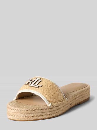 Lauren Ralph Lauren Pantoletten aus echtem Leder Modell POLLY 4 in Sand, Gr&ouml;&szlig;e 37,5