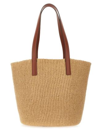 Chlo&eacute; Womens Large Horse Medal Bag Beige Linen Polyester Handbags Hand