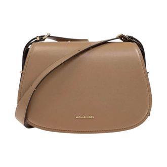 Michael Kors Tassen, Dames, Beige, ONE Size, Leer, Elegante Leren Crossbody Tas
