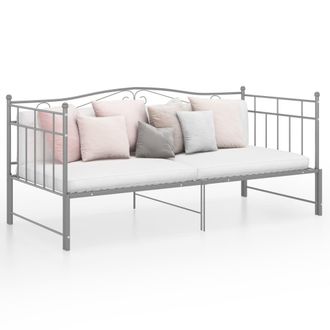 Berkfield Home Pull-out Sofa Bed Frame Grey Metal 90x200 cm