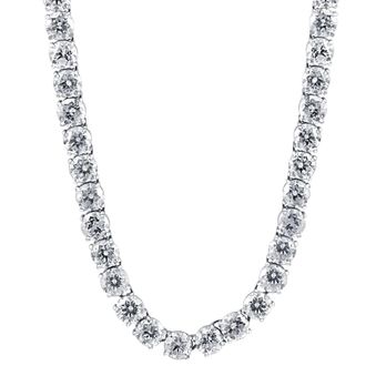Pompeii3 36Ct Natural Diamond Tennis Necklace 16.5 in 14k White or Yellow Gold