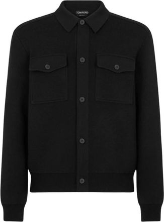Tom Ford Double Face Wollen Kasjmier Cardigan - Heren - Vesten - Zwart - L - Wol - Truien & Vesten