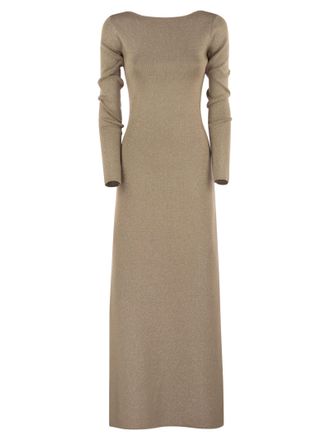 Max Mara Bracco Viskose und Lurex Slim Kleid