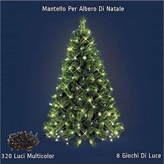 Trade Shop Trade Shop - Mantello Rete Minilucciole Per Albero Di Natale 320 Luci Led Multicolore