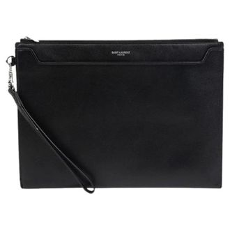 Saint Laurent Pre-owned Clutches, female, Black, Size: ONE SIZE Pre-owned 608060 Catherine Tablet Holder Clutch