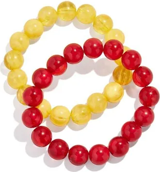 BaubleBar Jane Set of 2 Beaded Bracelets in Red at Nordstrom