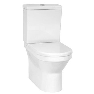 Clifton Premium OPEN BACK COMFORT HEIGHT Rimless Pan Toilet Set in White