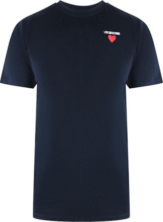 Moschino Love Moschino T-shirt Met Klein Hartlogo In Marineblauw