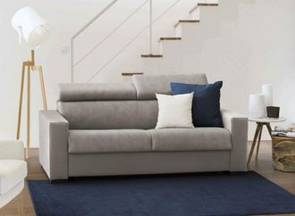 Dmora Sof&aacute; Fijo Dkalul, Gran Sof&aacute; De 2 Plazas, 100% Made In Italy, Sof&aacute; Sala De Estar, En Tela Acolchada, Con Reposacabezas Ajustable Y Reposabrazos Est&aacute;nda