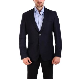 HUGO BOSS Heren, Jassen, Blauw, Maat: M Leer