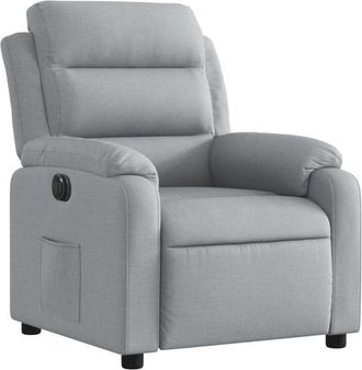 vidaXL Sillón reclinable eléctrico tela gris claro Vidaxl