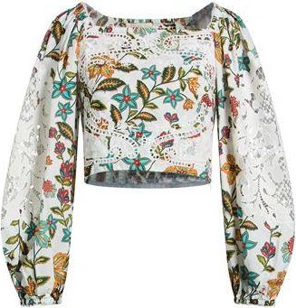 Farm Rio BOTANICALS OFF-WHITE LACE BLOUSE