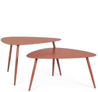 BIZZOTTO Hochwertiges Outdoor Couchtisch-Set Yvonne, Terracotta