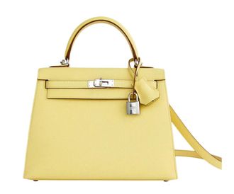 Herm&egrave;s Herm&egrave;s Jaune Kelly 25 cm in Epsom Leather with Palladium Hardware