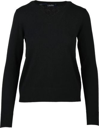 Max Mara Truien & Vesten, Dames, Zwart, S, Wol, Idoneo Pullover A V