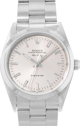 Rolex Pre-owned Rolex Air King 34 Automatic Chronometer Silver Dial Mens Watch 14000 SSO
