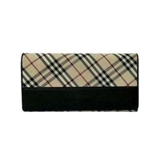 Burberry Pre-owned Wallets, female, Beige, Size: ONE SIZE Pre-owned Leather Canvas Long Wallet