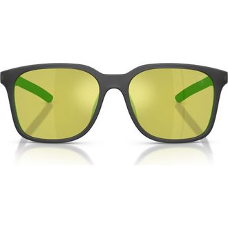 Ferrari 57mm Square Sunglasses in Black Matte /Yellow at Nordstrom