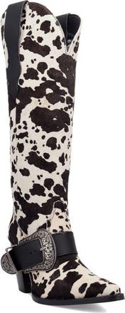Dingo Spur Crazy Genuine Calf Hair Over the Knee Boot in Cow Print at Nordstrom, Size 8.5