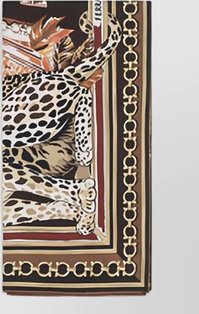 Ferragamo silk leopard print scarf