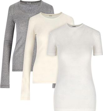 Jil Sander Cotton Top Set - Grey & Cream