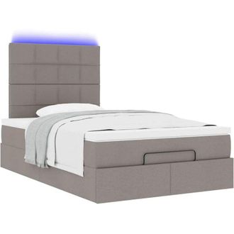 vidaXL Estructura De Cama Otomana Colch&oacute;n Tela Gris Pardo 120x200cm Vidaxl