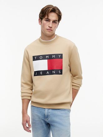 Tommy Hilfiger Mens Tommy Jeans Big Flag Logo Sweatshirt - Gentle Gold - XXL