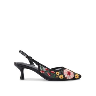 Kurt Geiger Womens Aria Low2 Heels - Black Fabric - Size UK 3