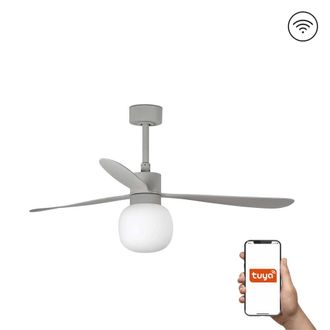 Netlighting Amelia 132cm Tuya Smart Ceiling Fan LED Globe Grey