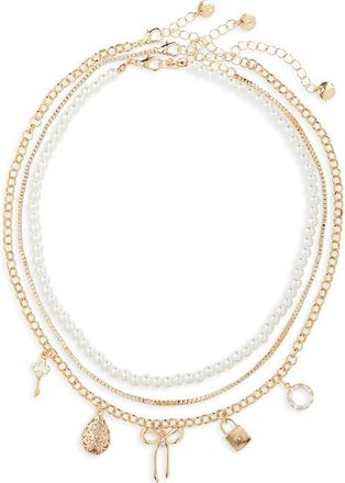 BP. Layered Charm Necklace in Gold Multi at Nordstrom