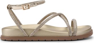Carvela Womens Ravello Flat Sandals - Gold Fabric - Size UK 4