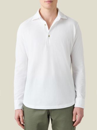 Luca Faloni White Cotton Piqué Brera Polo Shirt