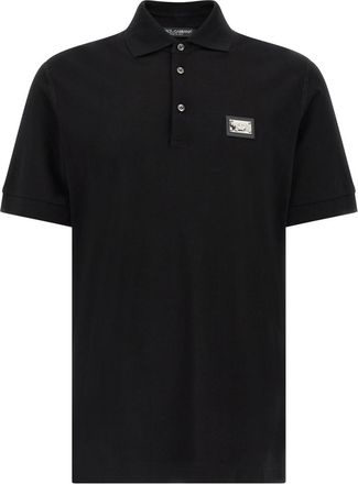 Dolce & Gabbana Black Logo Plate Polo