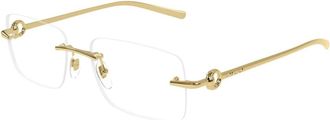 Gucci Gg 1703O 003 Optical Frame - Heren - Brillen - Geel - 55 MM - Accessoires