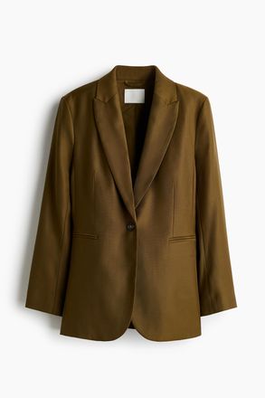 H&M Einreihiger Blazer - Dunkles Olivgr&uuml;n
