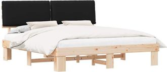 vidaXL Estructura De Cama Con Cabecera Tapizada Negro 200 X 200 Cm Vidaxl