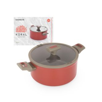 KASANOVA Casseruola 24 cm antiaderente ceramico Koral con coperchio
