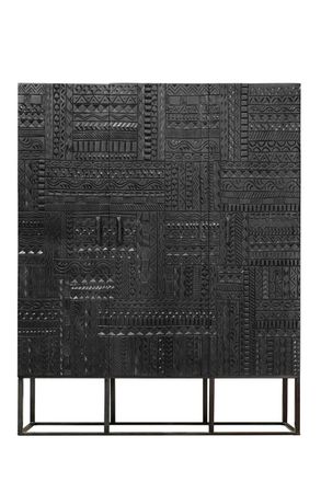 Giner&Colomer Aparador de madera mango y metal nogal oscuro