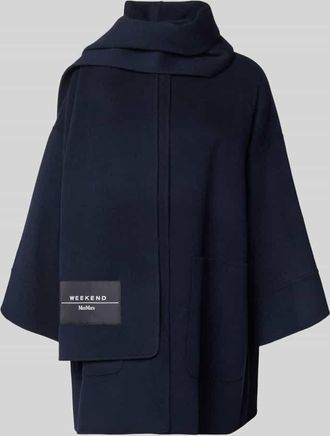 Max Mara Comfort Fit Wollmantel mit Schal im Set Modell FULCRO in Marine, Gr&ouml;&szlig;e 34