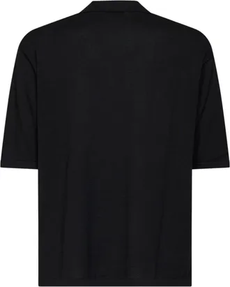 Hev&ograve; Mens Polo Shirt Taranto Black Cotton T-shirts And Polos