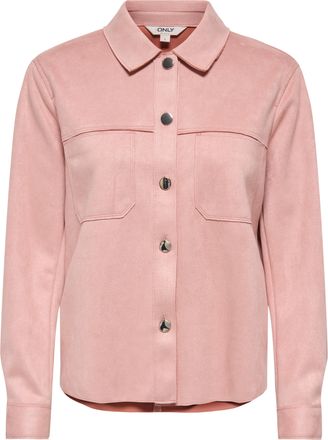 Only Hemdbluse ONLY ONLMIRA L/S FAUX SUEDE SHIRT PNT, Damen, Gr. XL, misty rose, Web, Obermaterial: 95% Polyester, 5% Elasthan, unifarben, regular fit norm