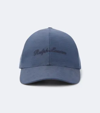 Ralph Lauren Purple Label Gorra de seda y lino con logo