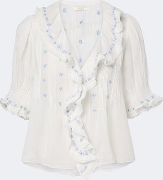 D&ocirc;en D&ocirc;en Hettie floral ruffled cotton top