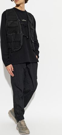 Stone Island Vest With Pockets, Mens, Black