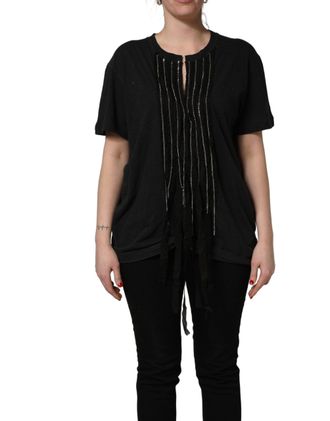 Dsquared2 Dsquared&sup2; Chain Embellished Cotton Short Sleeve Womens T-shirt