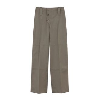 Victoria Beckham Broeken, Dames, Grijs, XS, Wol, Panelled Utility Trouser
