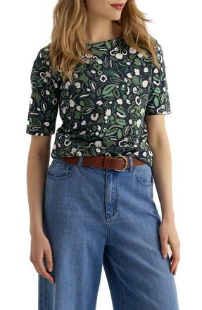 Seasalt Cornwall Poisson Print Organic Cotton T-Shirt in Garden Plants Inkwell at Nordstrom, Size 14 Us